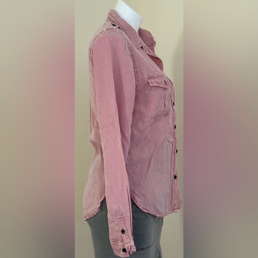 Universal Thread Dusty Rose Button-Up Collard Shi… - image 2
